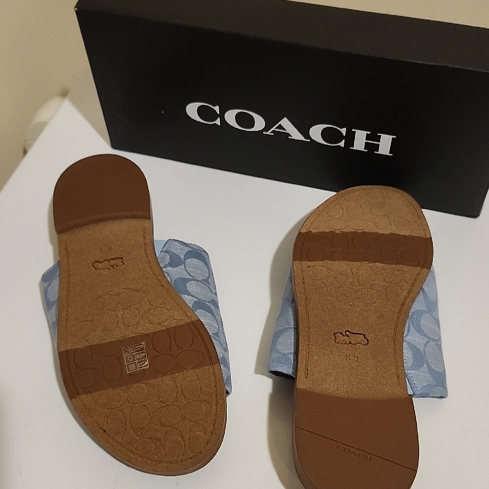 Coach Blue Patterned Slides - Picture 3 of 3